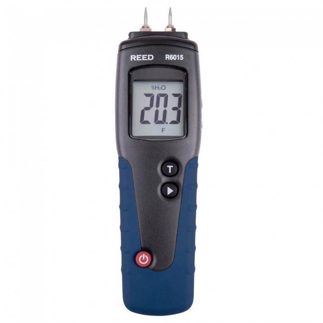 Moisture detector for wood, measuring with spindle or with probe.