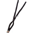 Black elastic cords for glasses made of 100% cotton with adjustable slide