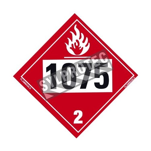 Placard with UN number 10-3/4 in X 10-3/4 in. Use in the transportation of hazardous materials.
