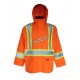 Manteau pour conditions extrêmes Handyman 300D orange haute visibilité, bandes argent et jaunes, grandeurs (S à 3XL)