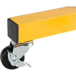 Roulette pour barrière de sécurité extensible, 10 pieds (3 m), en aluminium peint en jaune.