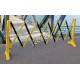 Expandable safety barrier, 11 1/2 feet (3.5 m), made of yellow polypropylene.