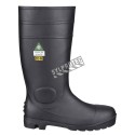 Waterproof black PVC boots with steel toe caps, CSA Z195 compliant.