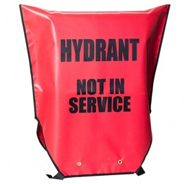Red vinyl protective cover for Hydrant with English inscription HYDRANT NOT IN SERVICE