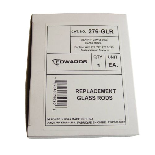 Replacement breakable glass rods for classic manual fire alarm pull station 276, 20/pkg.