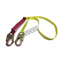 Dentec lanyard with energy absorber and 2 standard carabiners, 100-255 lbs