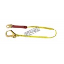 Dentec polyester web lanyard with a Shock pack energy absorber and a rebar hook, 100-255 lb