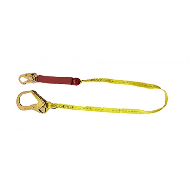 Polyester web lanyard with a energy absorber rebar hook, 100-255 lb
