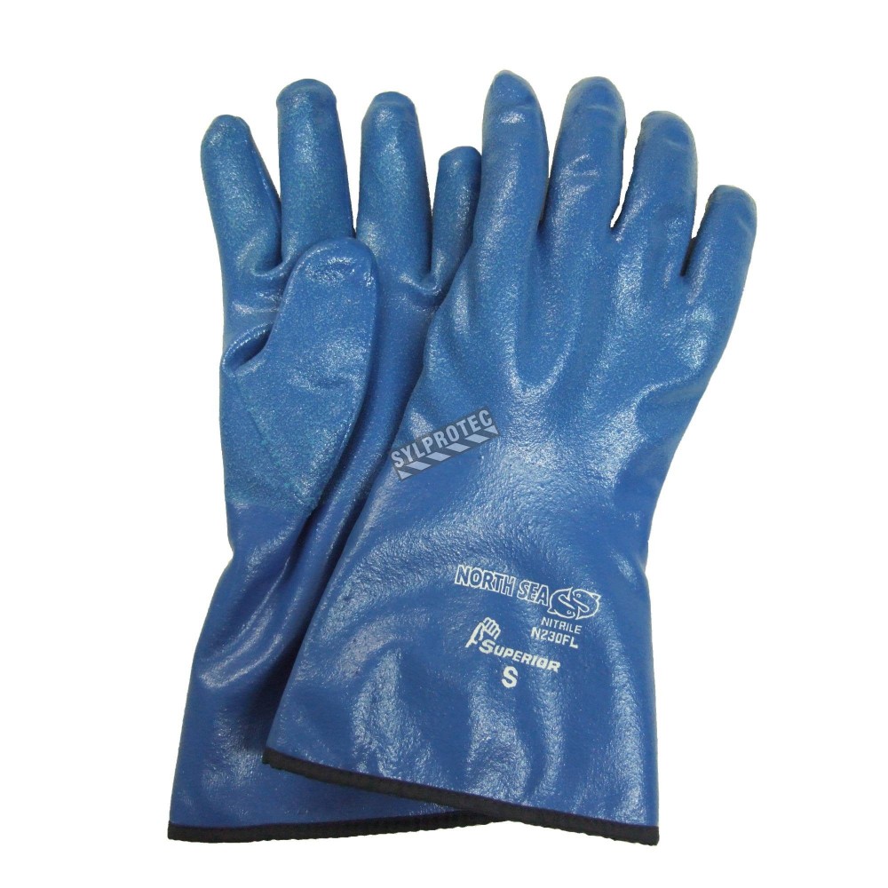 North Sea nitrile gloves, hand with rough coating for cold water