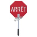 French ARRÊT (STOP / SLOW) traffic control paddle for school crossing guard, 12 inches