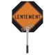 French ARRÊT / LENTEMENT (STOP / SLOW) traffic control paddle for school crossing guard or flaggers,18 inches