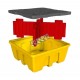 Yellow platform, model of 66X66X27.5 in, designed to store one (1) IBC tank cage capacity of 1260 liters (277.2 gal Imp)