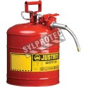 Steel flammable liquids container, type 2, 2.5 gallons, approved FM, UL, OHSA.