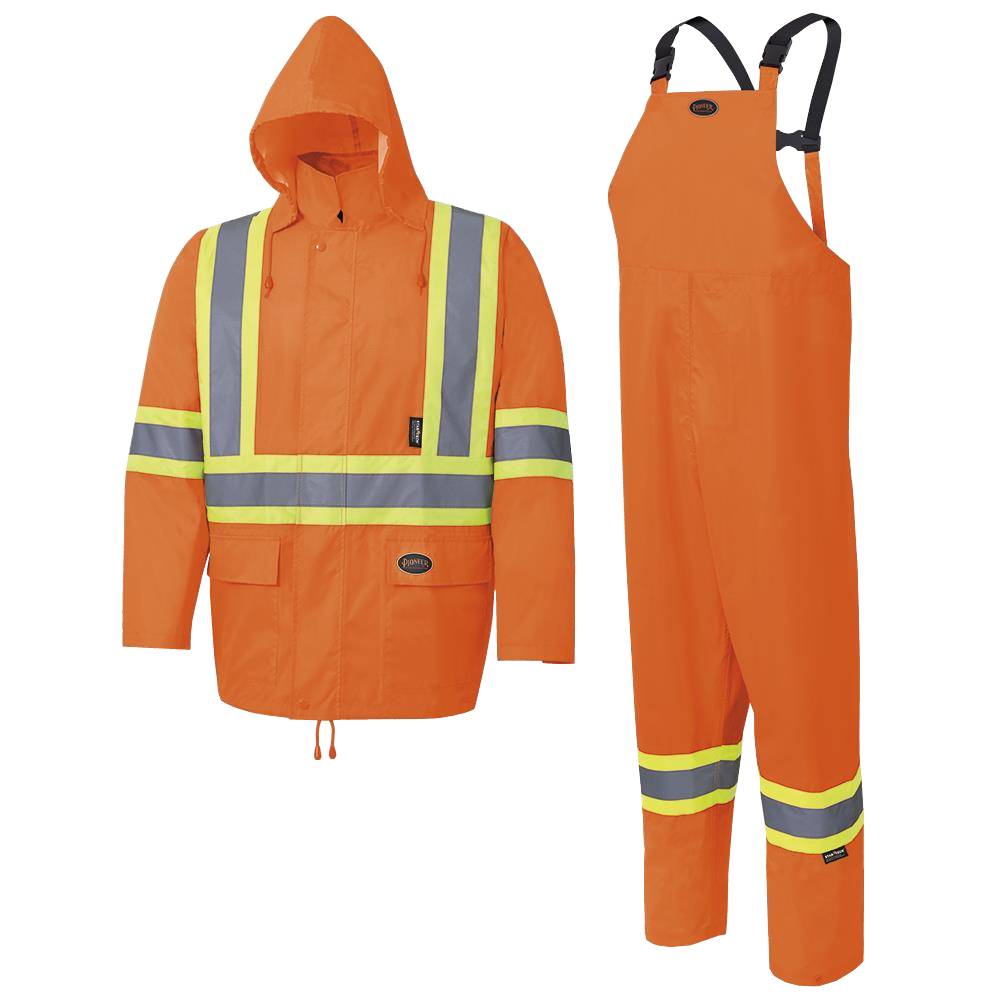 Pioneer Unisex Yellow 3-Piece Rain Suit: Jacket, Detachable Hood, and Bib  Pant for 100% Waterproof Protection in the Clothing Sets department at