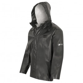 Ranpro waterproof rain jacket with hood in dark green PVC raincoat for extreme conditions (S to 5XL), sold individually