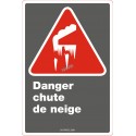French CDN "Danger Snowfall" sign in various sizes, shapes, materials & languages + options
