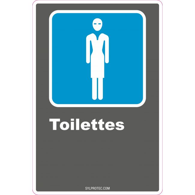 Affiche CDN «Toilette» pour femme de langue française: langues, formats et matériaux variés + options