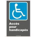 French CDN "Acces for the Disabled" sign in various sizes, shapes, materials & languages + optional features