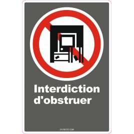 French CDN "Do Not Obstruct" sign in various sizes, shapes, materials & languages + optional features