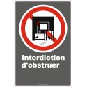 French CDN "Do Not Obstruct" sign in various sizes, shapes, materials & languages + optional features