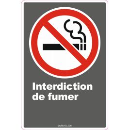 Affiche CDN «Interdiction de fumer» de langue française : formats variés, matériaux divers, d’autres langues & options