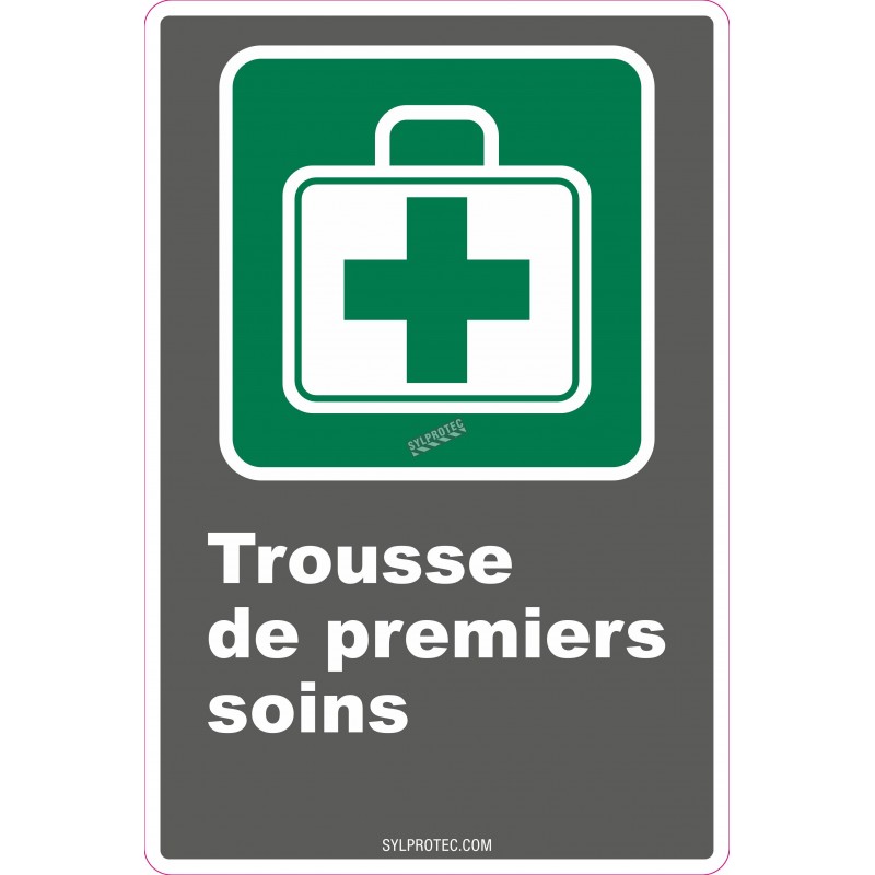 Affiche «Trousse de premiers soins», choix de langue, format &matériau