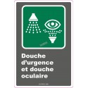 Affiche CDN «Douche d’urgence et oculaire» en français, formats & matériaux divers, d’autres langues & options
