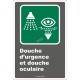 French CDN "Emergency Shower and Eyewash" sign in various sizes, shapes, materials & languages + options