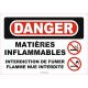 Affiche OSHA «Danger Matières inflammables Interdiction de fumer Flamme nue interdite»: options, formats & matériaux variés