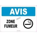 Affiche OSHA «Avis Zone fumeur» en français: langues, options, formats & matériaux variés