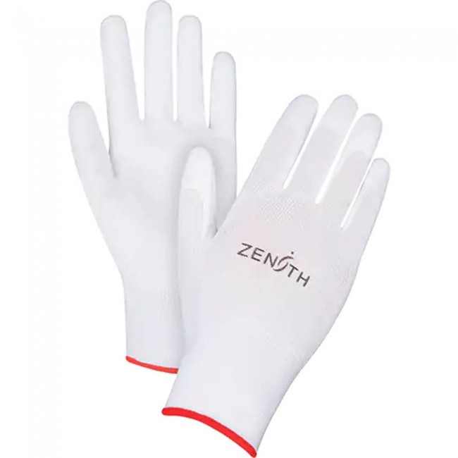 White Zenith economy glove, light polyurethane coating, sold by the pair (6 to 2X large)