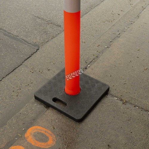 Black stabilizer for pole, delineator post, variety of weights, made of durable, strong and odorless polyethylene (PE)