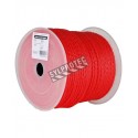 Red 8-strand polypropylene rope, 3/8" diameter, 500' long, sold individually