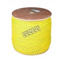 Corde industrielle jaune 3 torons en polypropylène de 1/4 po de diamètre, d’une longueur de 5000’, vendue à l’unité