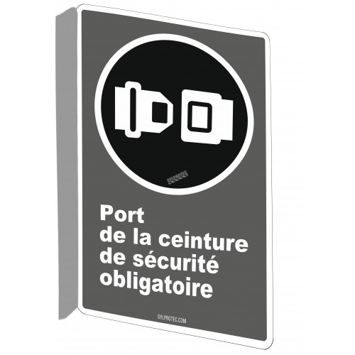 Affiche CDN « Port de la ceinture de sécurité obligatoire » en français: langues, formats &amp; matériaux divers + options