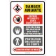 French sign " Asbestos hazard, no entry without equipment " sign: many sizes, shapes, materials & languages + optional features