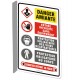 French sign " Asbestos hazard, no entry without equipment " sign: many sizes, shapes, materials & languages + optional features