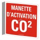 Affiche « Manette d’activation CO2 » en français: langues, formats & matériaux divers + options