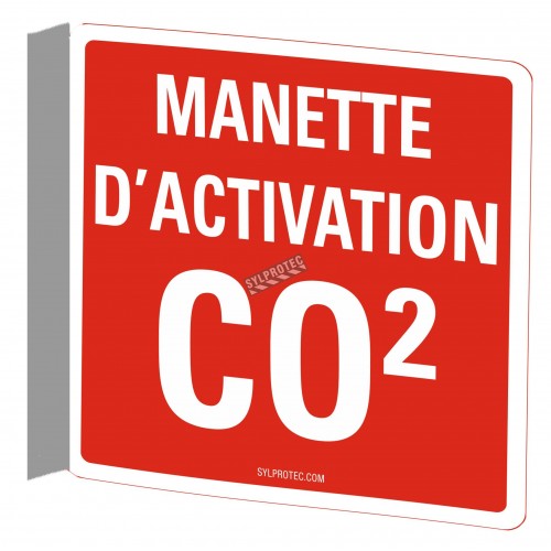 Affiche « Manette d’activation CO2 » en français: langues, formats &amp; matériaux divers + options