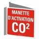 Affiche « Manette d’activation CO2 » en français: langues, formats & matériaux divers + options