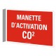 French sign " CO2 activation handle " sign: many sizes, shapes, materials & languages + optional features