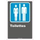 Affiche CDN «Toilette» pour homme et femme de langue française: langues, formats & matériaux divers + options