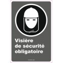 French CDN"Safety Visor Mandatory" sign in various sizes, shapes, materials & languages + optional features