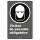 Affiche CDN «Visière de sécurité obligatoire» de langue française: langues, formats & matériaux divers + options