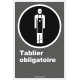 Affiche CDN «Tablier obligatoire» de langue française: langues, formats et matériaux divers + options