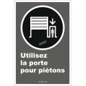 French CDN"Use Pedestrian Doorway" sign in various sizes, shapes, materials & languages + optional features