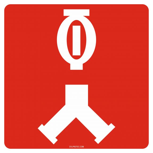 Affiche d’incendie en aluminium pour raccord-pompier double (siamois) & système de gicleurs automatiques
