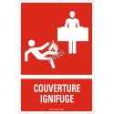 French emergency "fire blanket" sign in various sizes, shapes, materials & languages and optional features