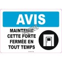 Affiche OSHA «Avis Maintenir cette porte fermée en tout temps» en français: langues, options, formats & matériaux variés