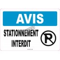 French OSHA “Notice No Parking” sign in various sizes, materials, languages & optional features